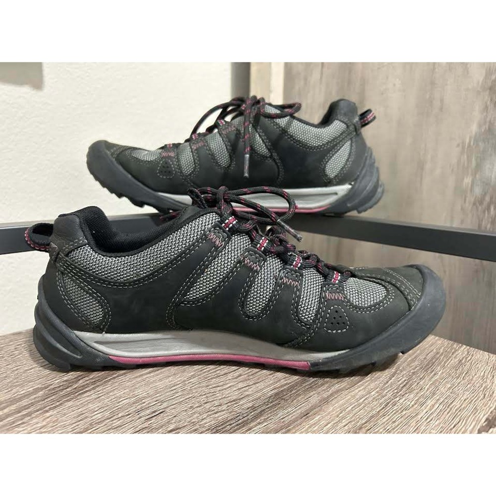 Clarks Wave Trek Womens Black Pink Nubuck Mesh Hiking Walking Shoes Size 8 M